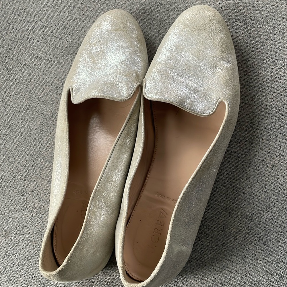Silver JCrew smoking slipper flats